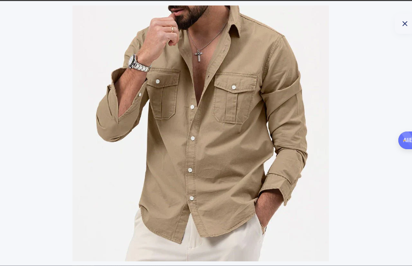 Mens Casual Long-sleeve Shirt Top
