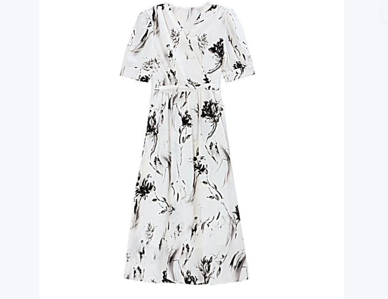 Floral French-style Figure-flattering Elegant Dress