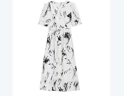 Floral French-style Figure-flattering Elegant Dress