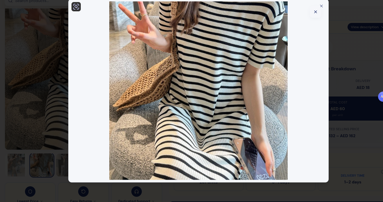 Crew-neck Short-sleeve Striped Dress For Petite Figures