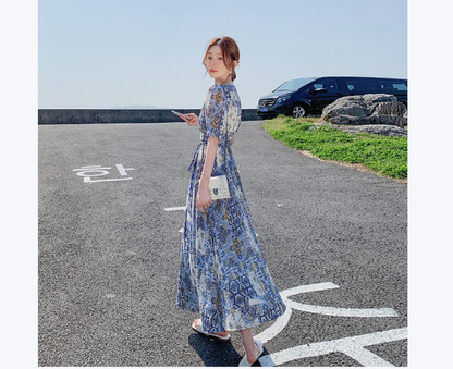 Elegant Floral-print Chic Dress