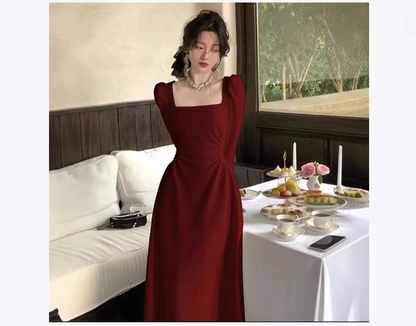 Red Longsleeve Dress Women's Formal GownRed SkirtMaxi
