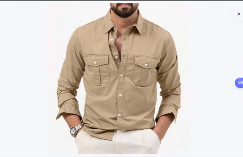 Mens Casual Long-sleeve Shirt Top