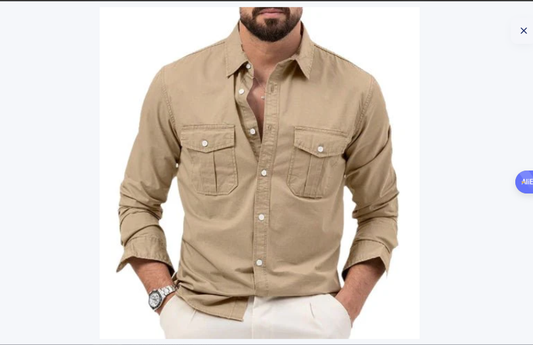 Mens Casual Long-sleeve Shirt Top