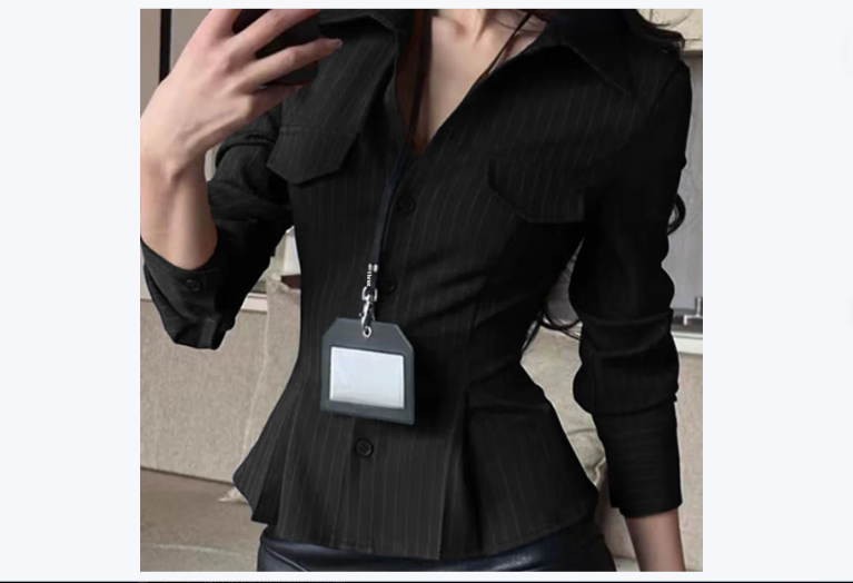 Casual Resort Button-Down Long-Sleeve Shirt Top For Women