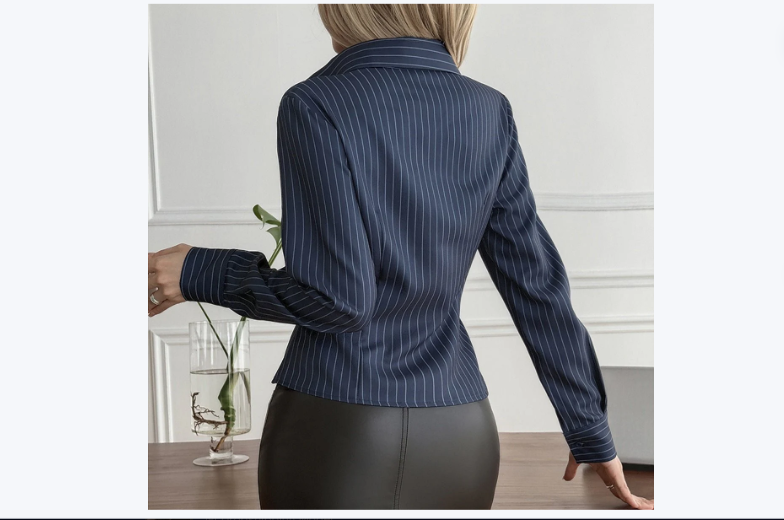Casual Resort Button-Down Long-Sleeve Shirt Top For Women
